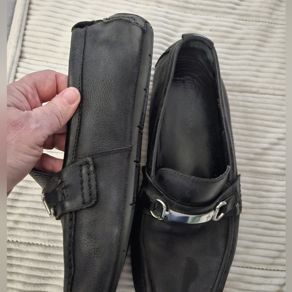 Cole Haan Men\'s Black Leather Loafers with Silver Accent Size 10.5 main image 5